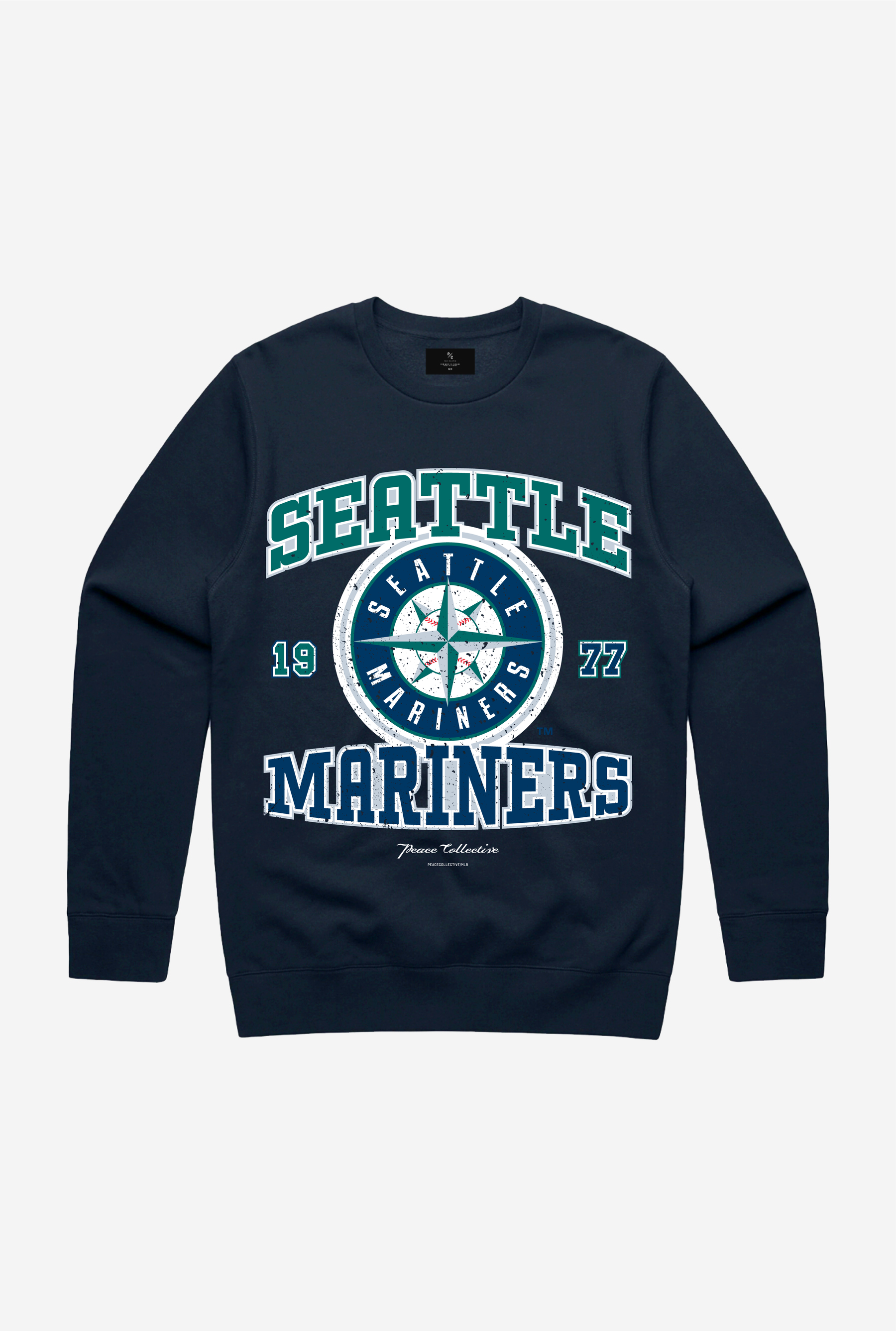 Seattle Mariners Vintage Washed Crewneck - Navy