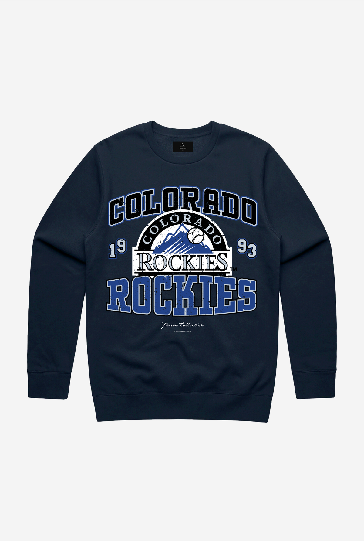 Colorado Rockies Vintage Washed Crewneck - Navy