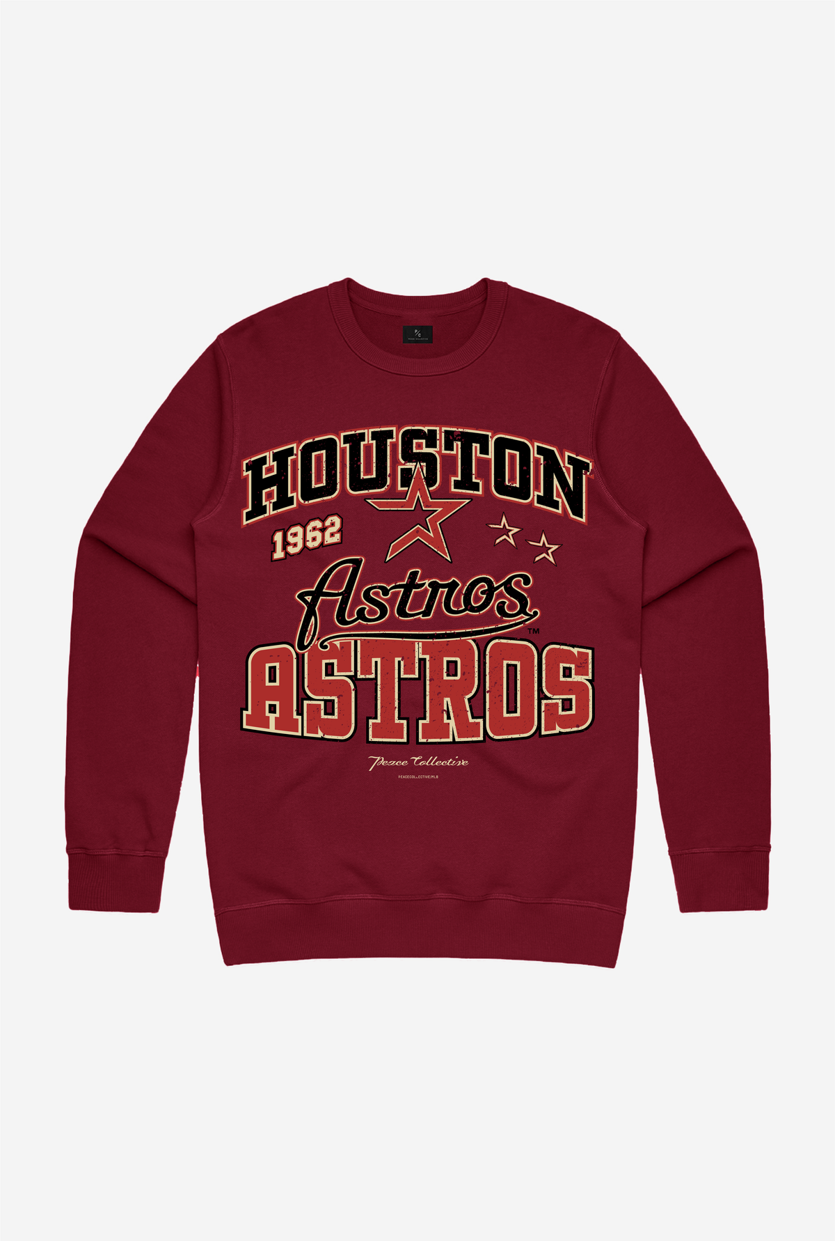 Houston Astros Vintage Washed Crewneck - Maroon