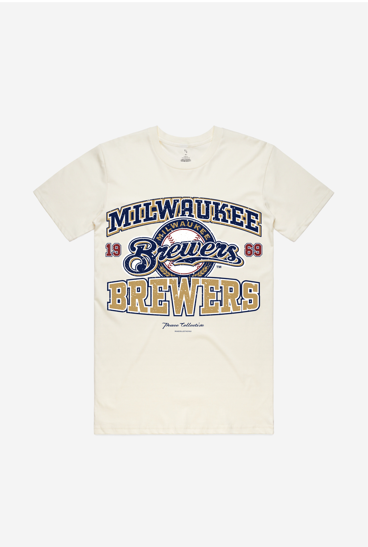 Milwaukee Brewers Vintage Washed T-Shirt - Ivory