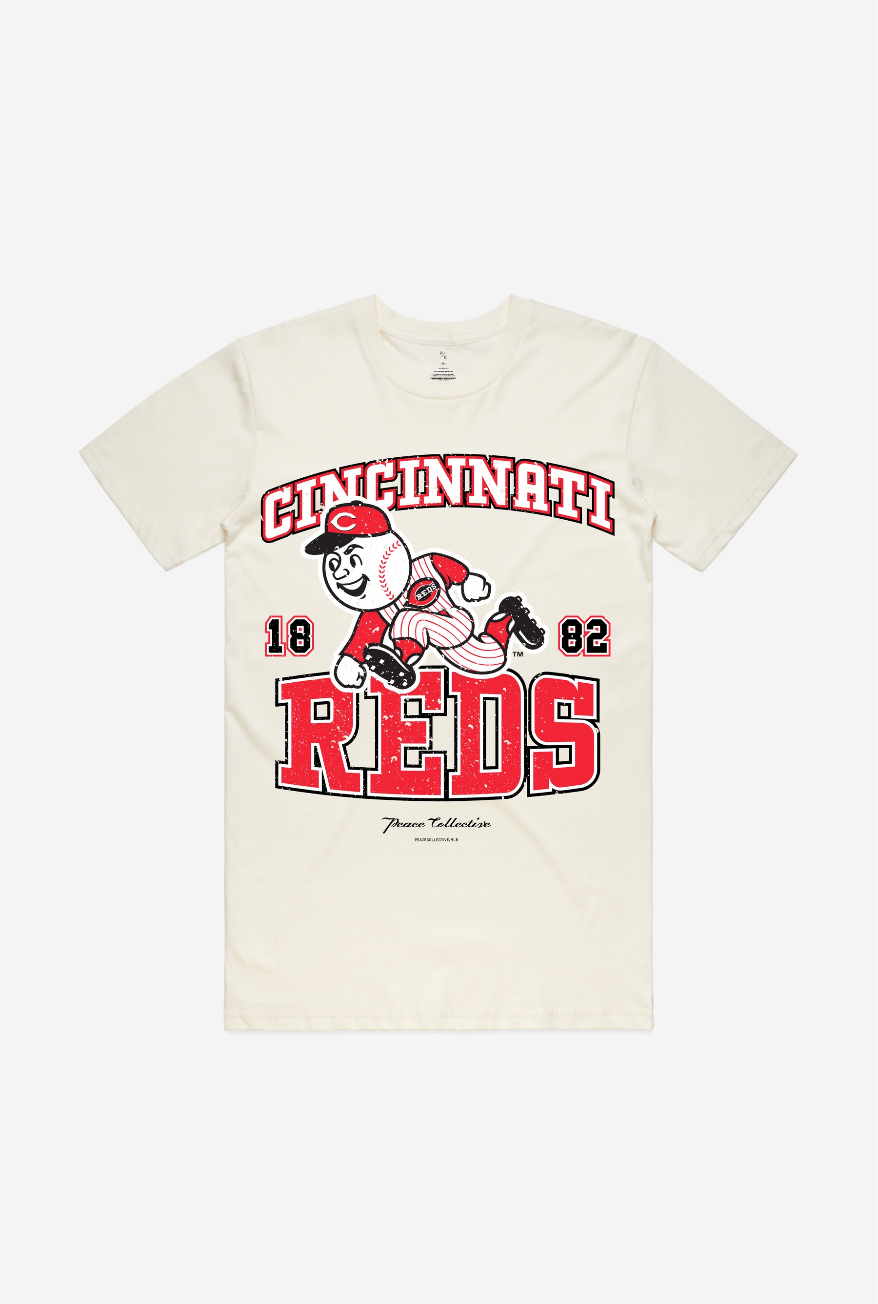 Cincinnati Reds Vintage Washed T-Shirt - Ivory