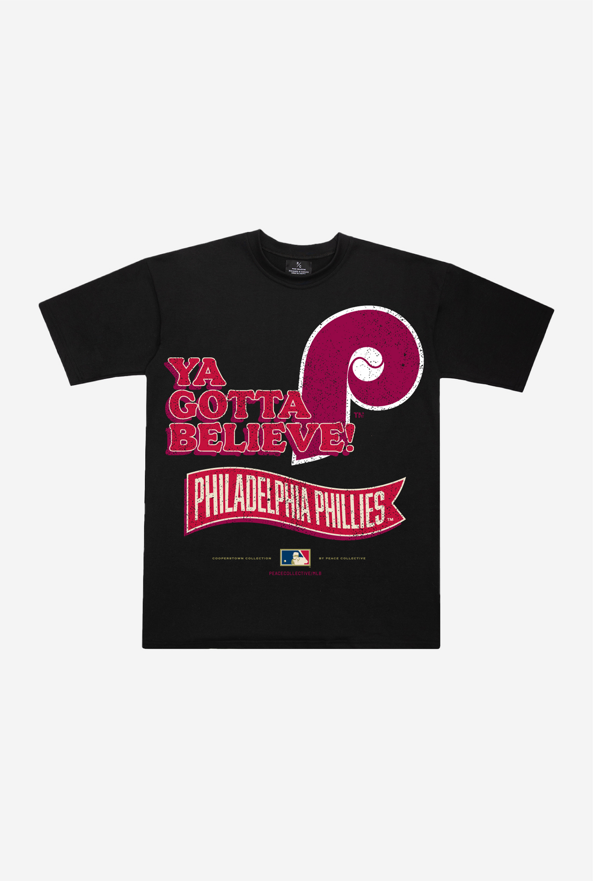 Philadelphia Phillies Slogan Cooperstown Collection Premium T-Shirt - Black