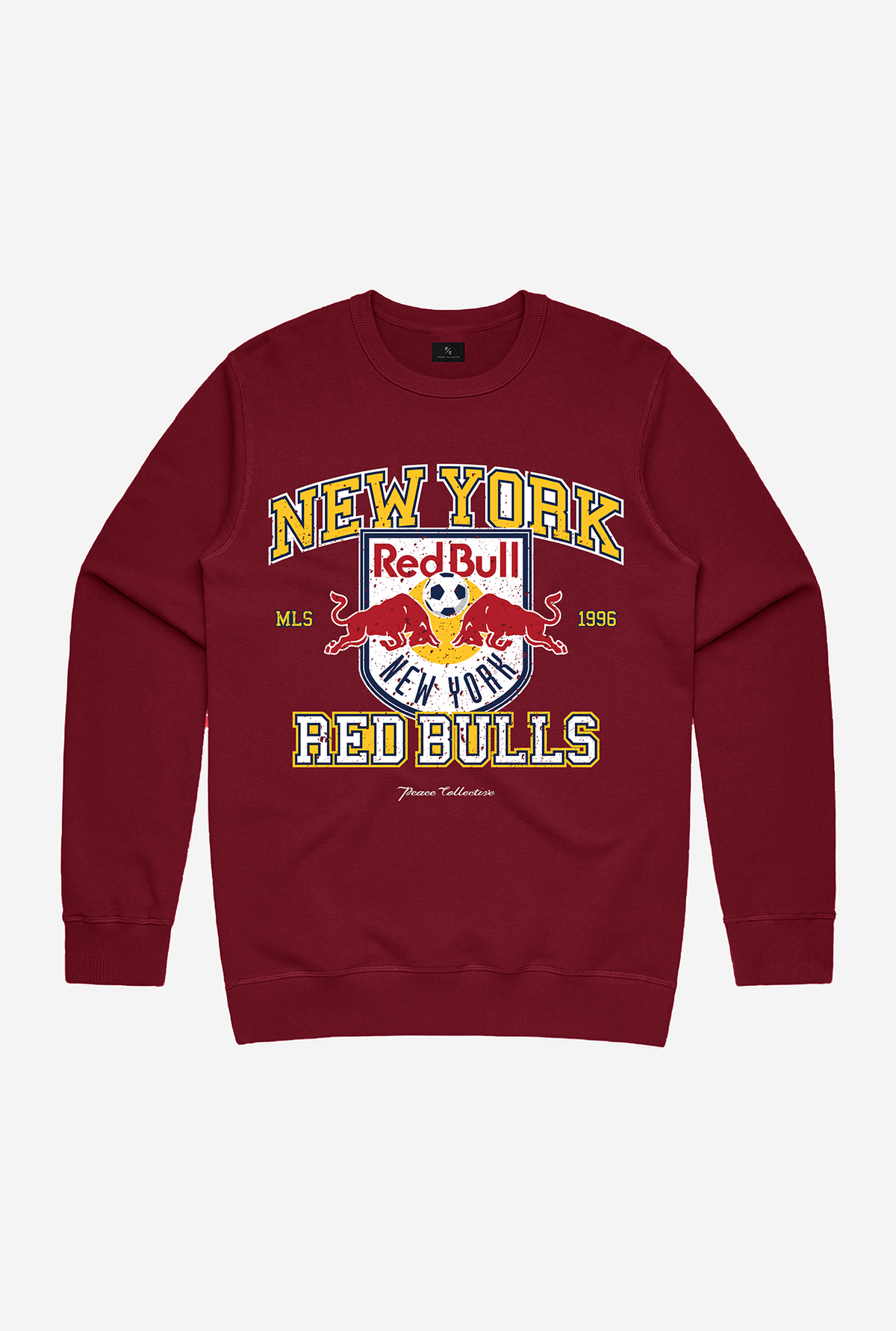 New York Red Bulls Vintage Washed Crewneck - Maroon