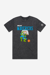 P/C x TMNT Dallas Mavericks Stonewash T-Shirt - Black