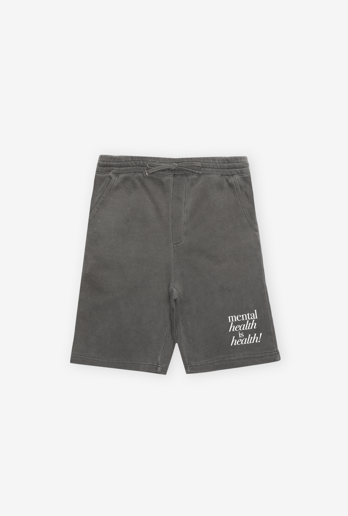 Mental Health is Health Pigment Dye Shorts - Black