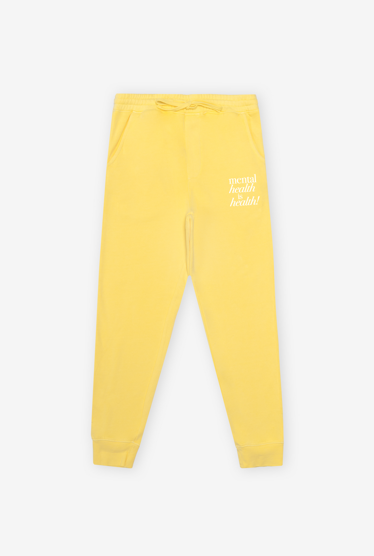 Mental Health is Health Pigment Dye Joggers - Yellow