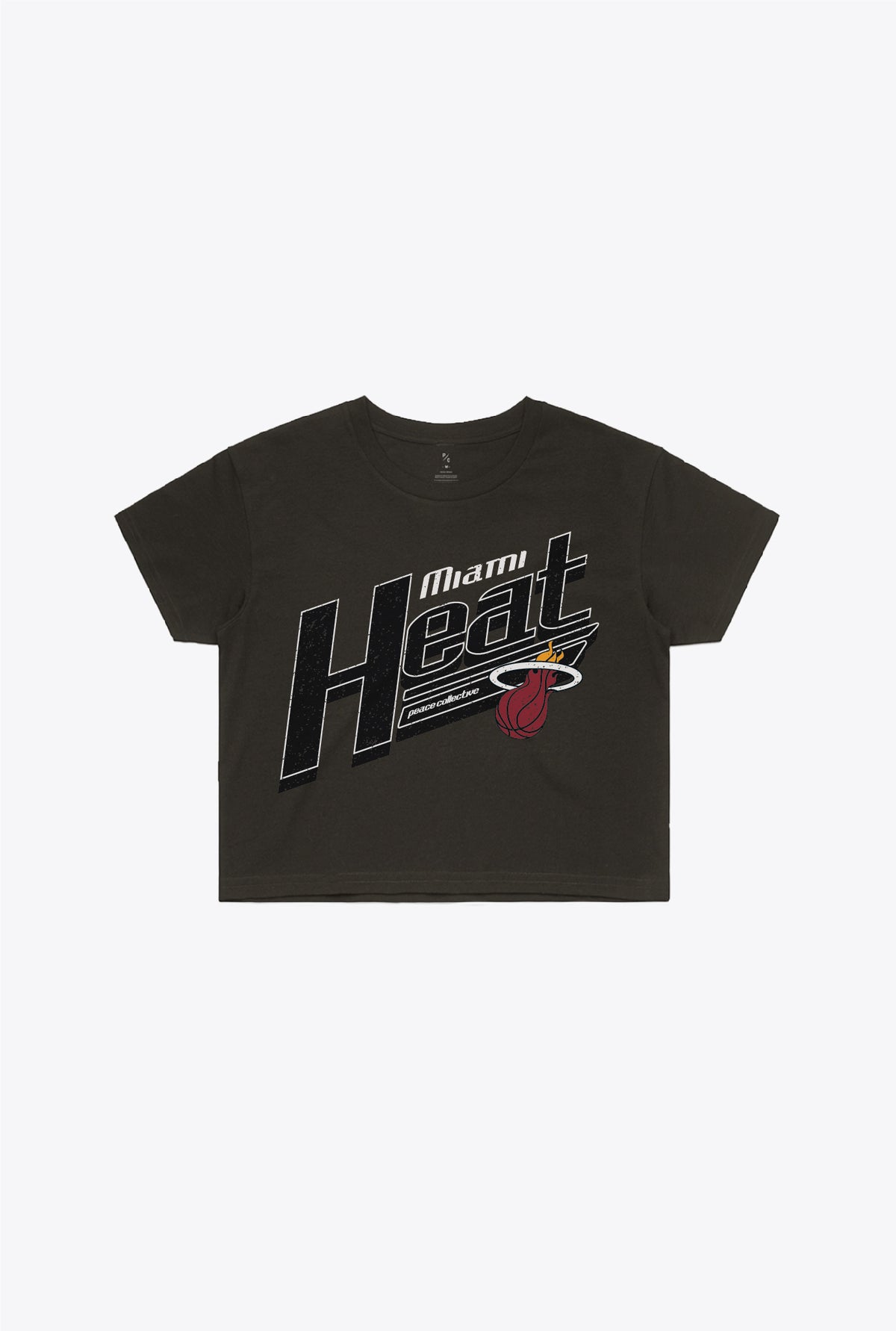 Miami Heat Garment Dyed Cropped T-Shirt - Black