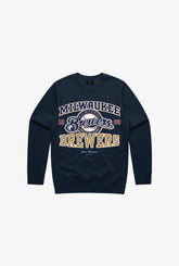 Milwaukee Brewers Vintage Kids Crewneck - Navy