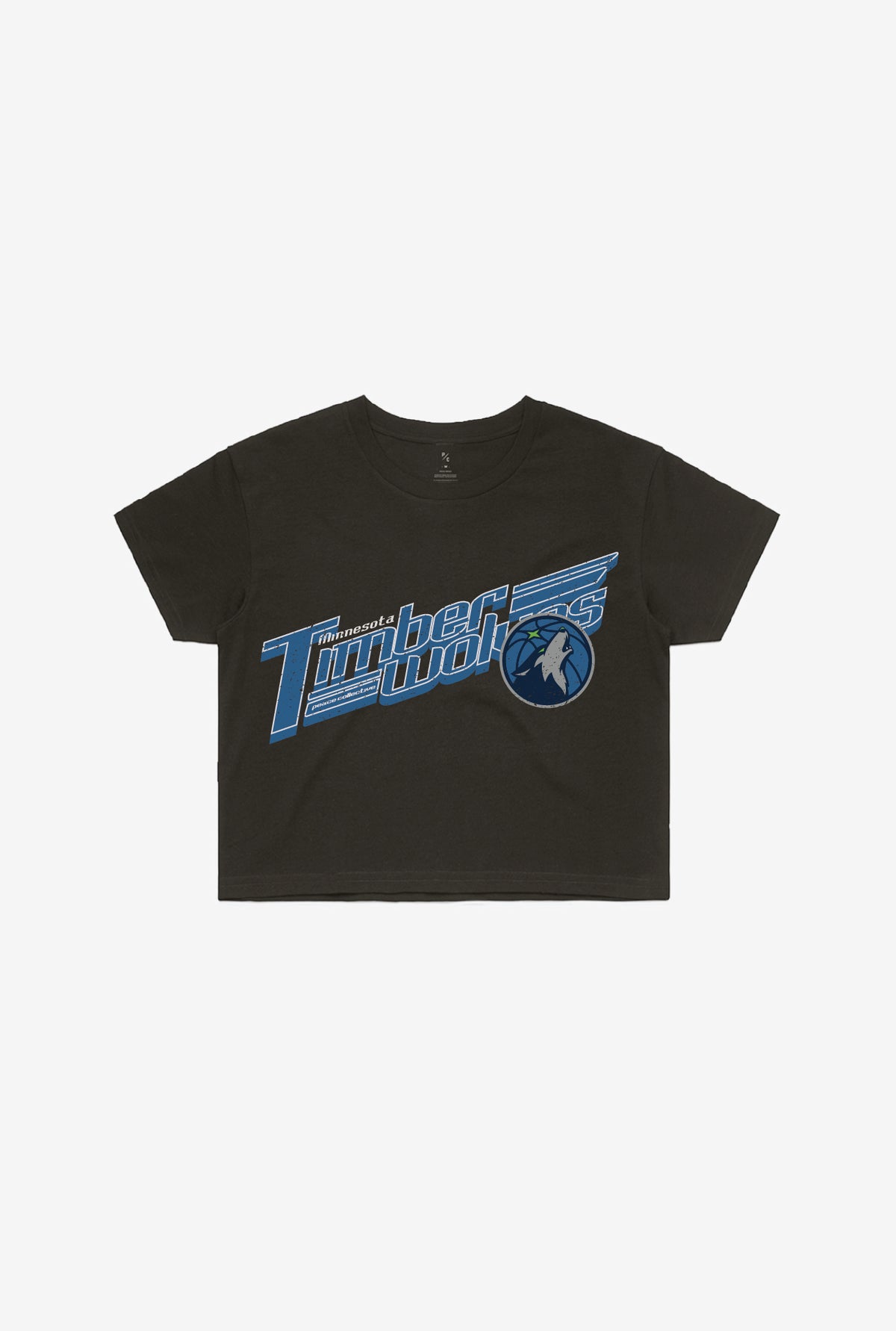 Minnesota Timberwolves Pigment Dye Cropped T-Shirt - Black