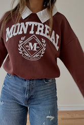 Montreal Vintage Collar Sweater - Maroon