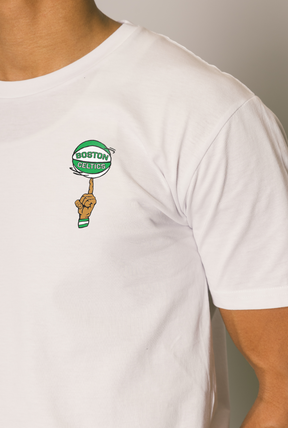 Boston Celtics Spinning Ball Logo T-Shirt - White