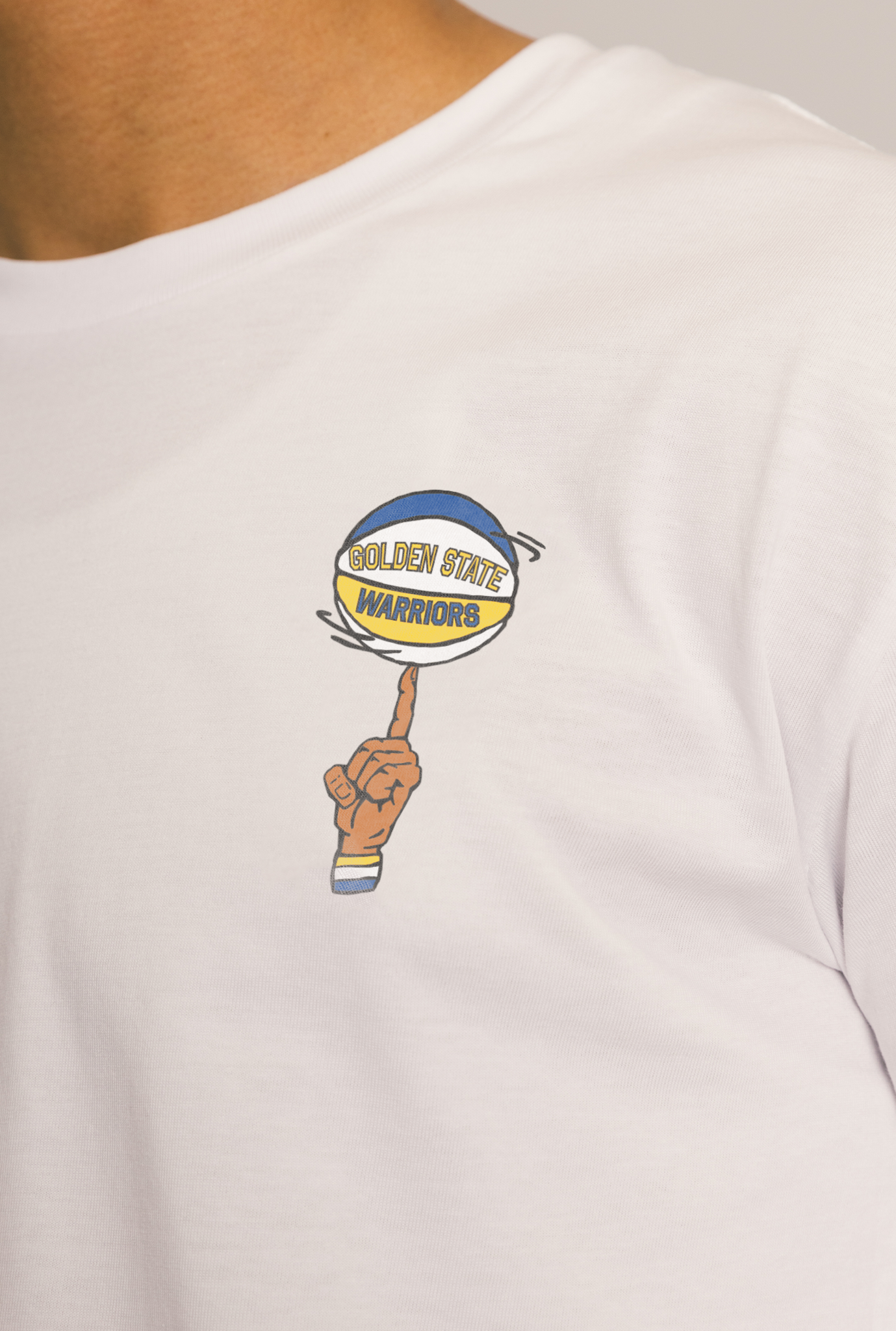 Golden State Warriors Spinning Ball T-Shirt - White