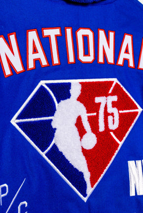 NBA 75th Anniversary Letterman Jacket - Royal/Ivory