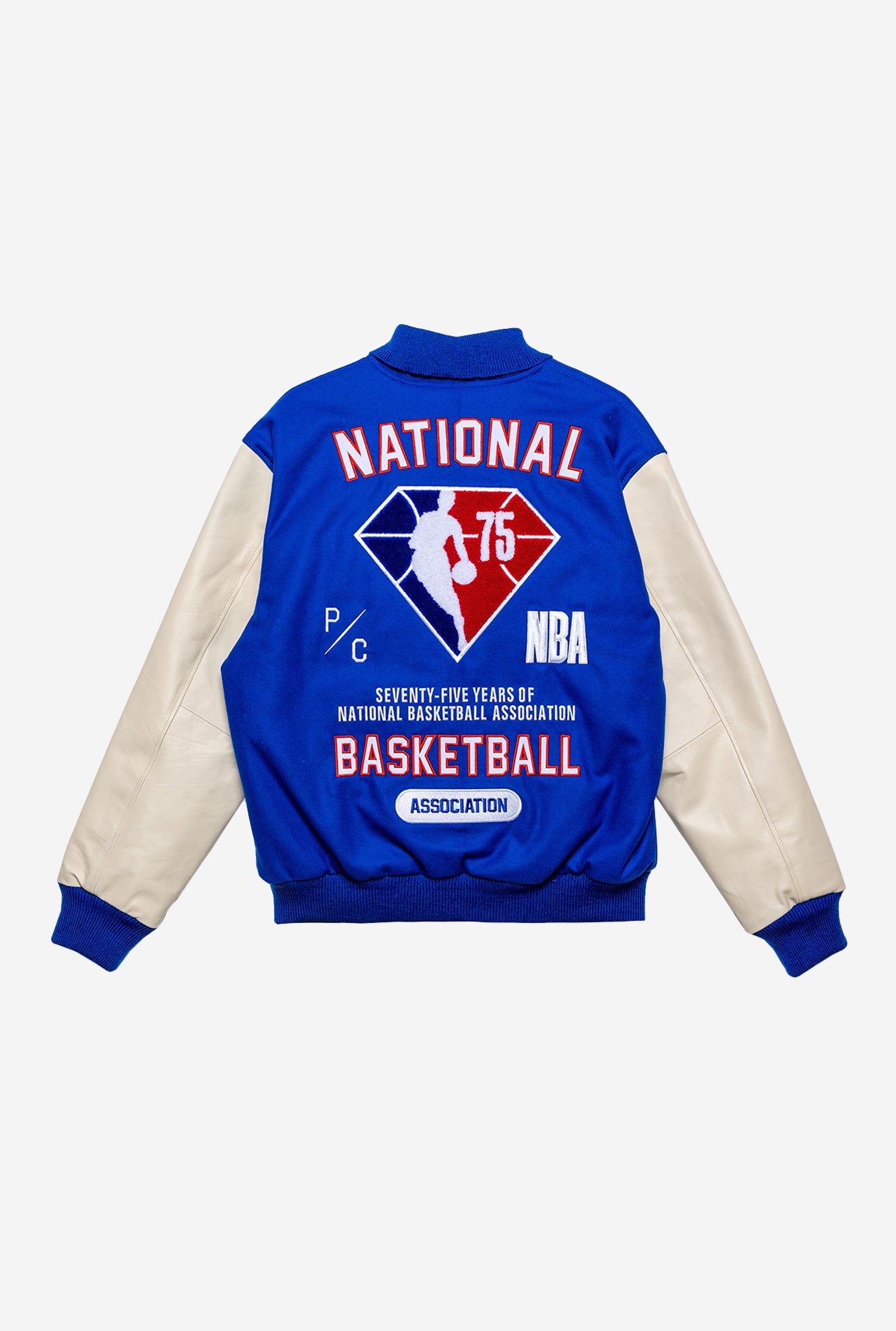 NBA 75th Anniversary Letterman Jacket - Royal/Ivory