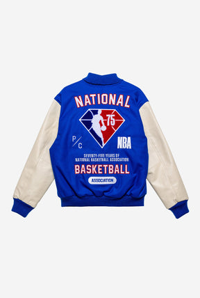 NBA 75th Anniversary Letterman Jacket - Royal/Ivory
