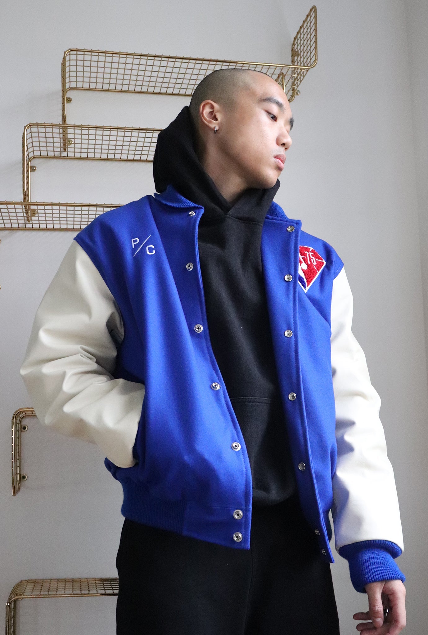 NBA 75th Anniversary Letterman Jacket - Royal/Ivory
