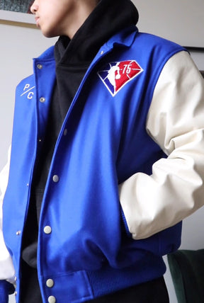 NBA 75th Anniversary Letterman Jacket - Royal/Ivory