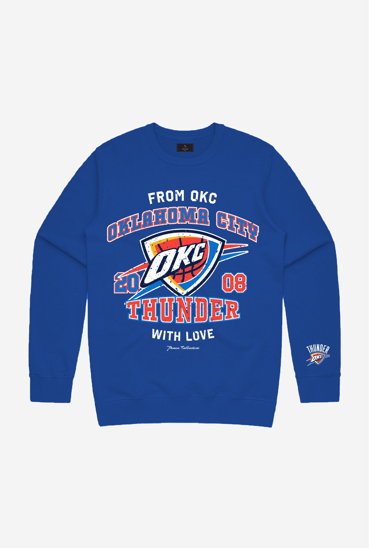 Oklahoma City Thunder Washed Crewneck - Royal Blue