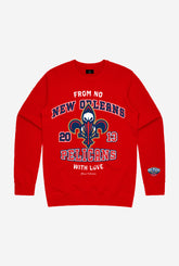 New Orleans Pelicans Washed Crewneck - Red