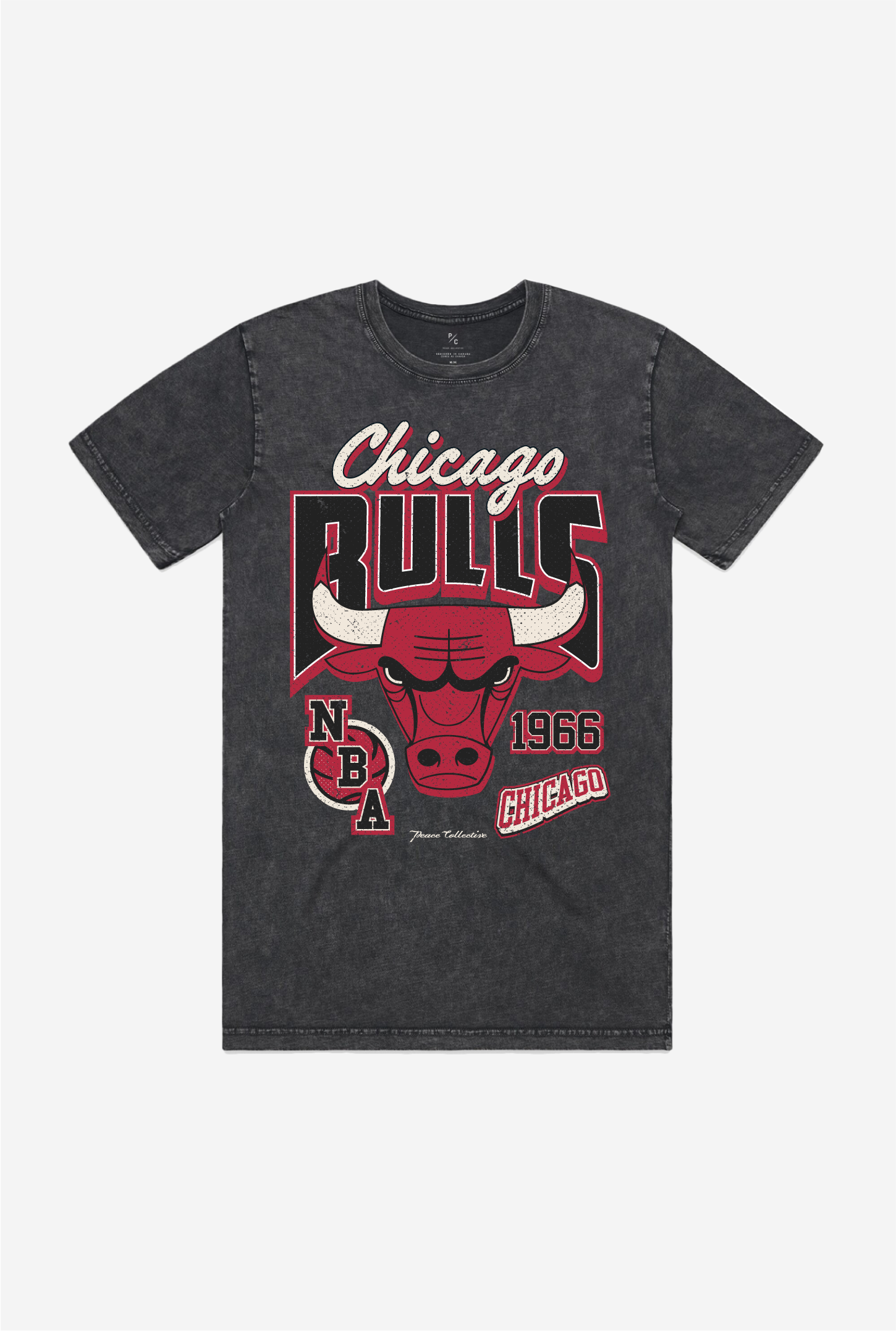 Chicago Bulls Stonewash T-Shirt - Black