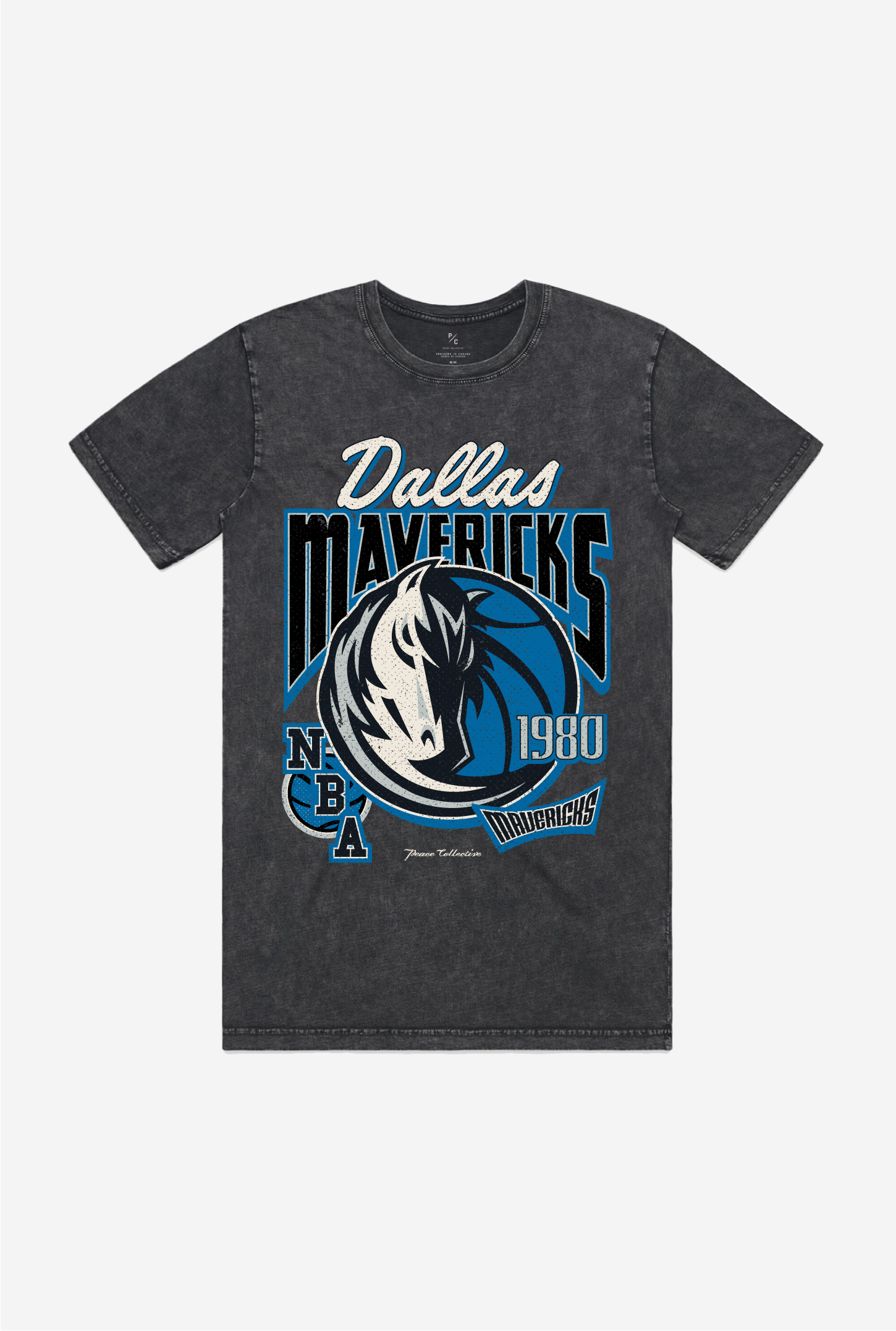 Dallas Mavericks Stonewash T-Shirt - Black