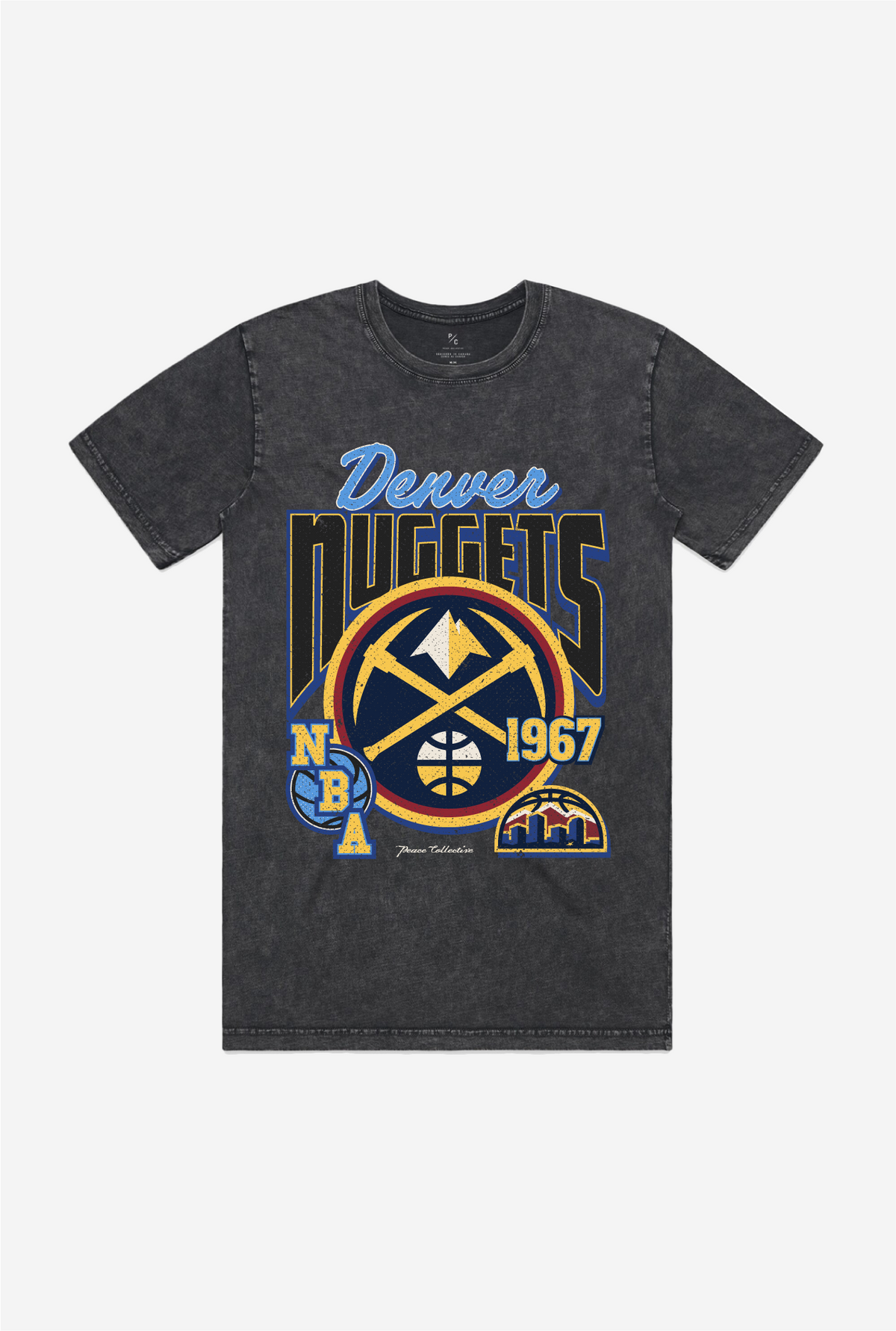 Denver Nuggets Stonewash T-Shirt - Black