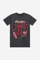 Houston Rockets Stonewash T-Shirt - Black