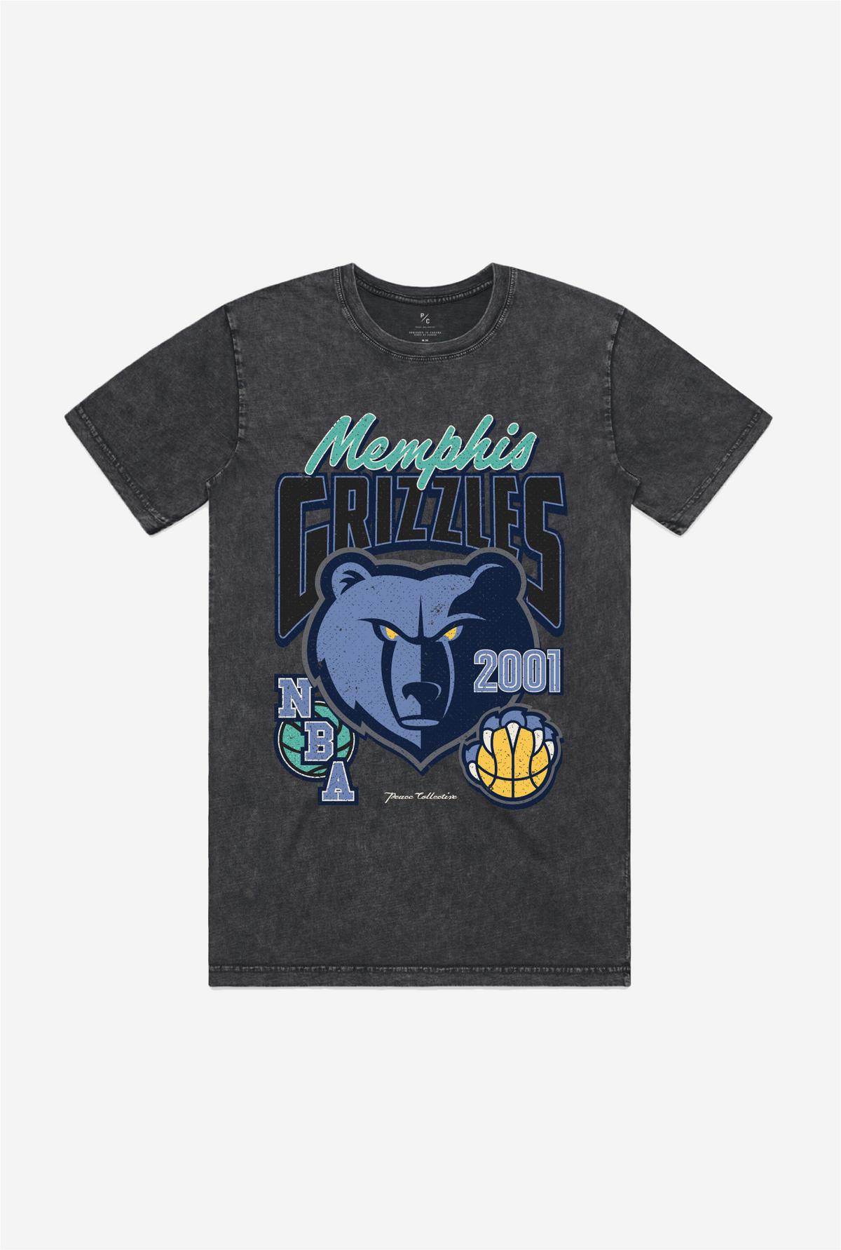 Memphis Grizzlies Stonewash T-Shirt - Black