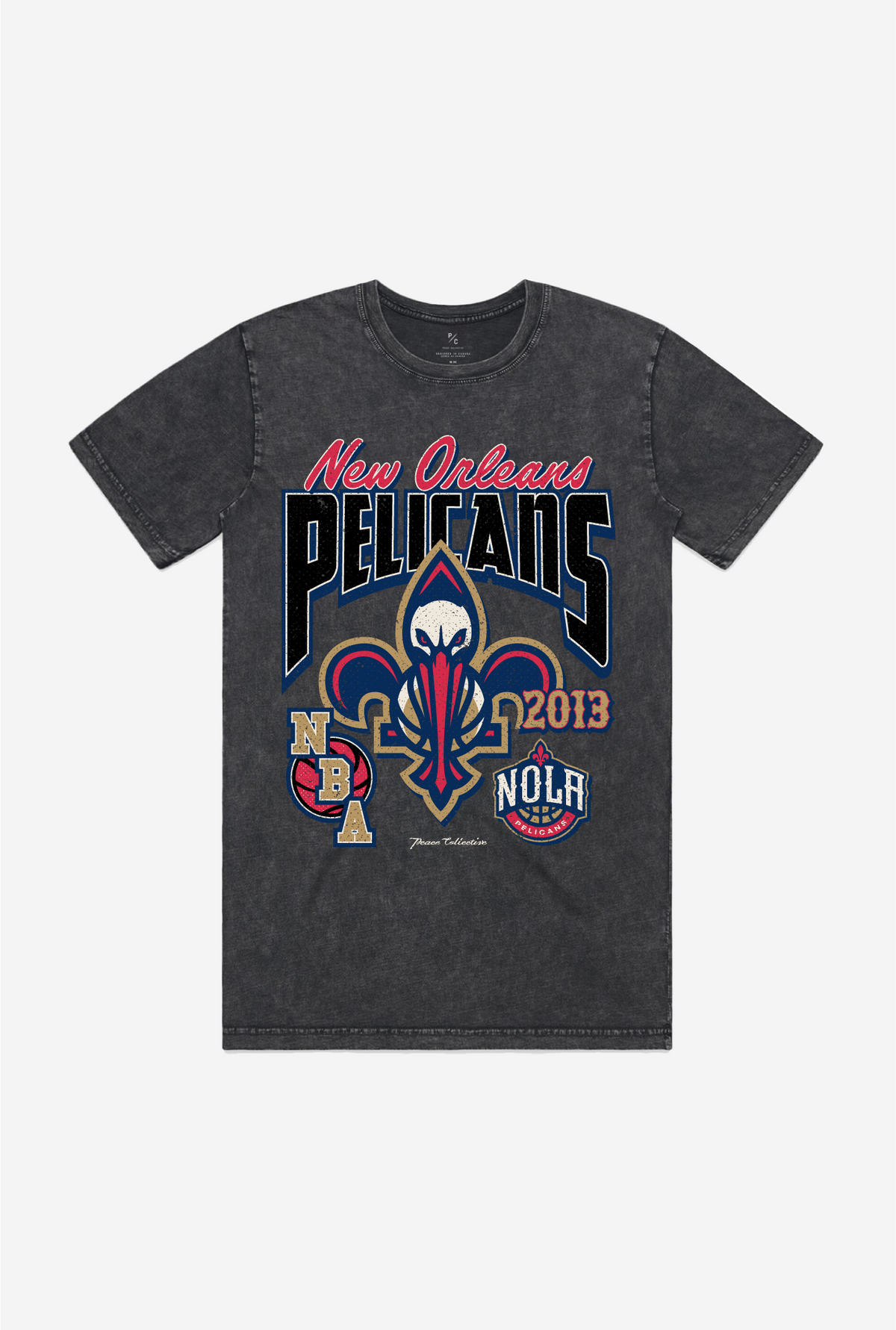 New Orleans Pelicans Stonewash T-Shirt - Black