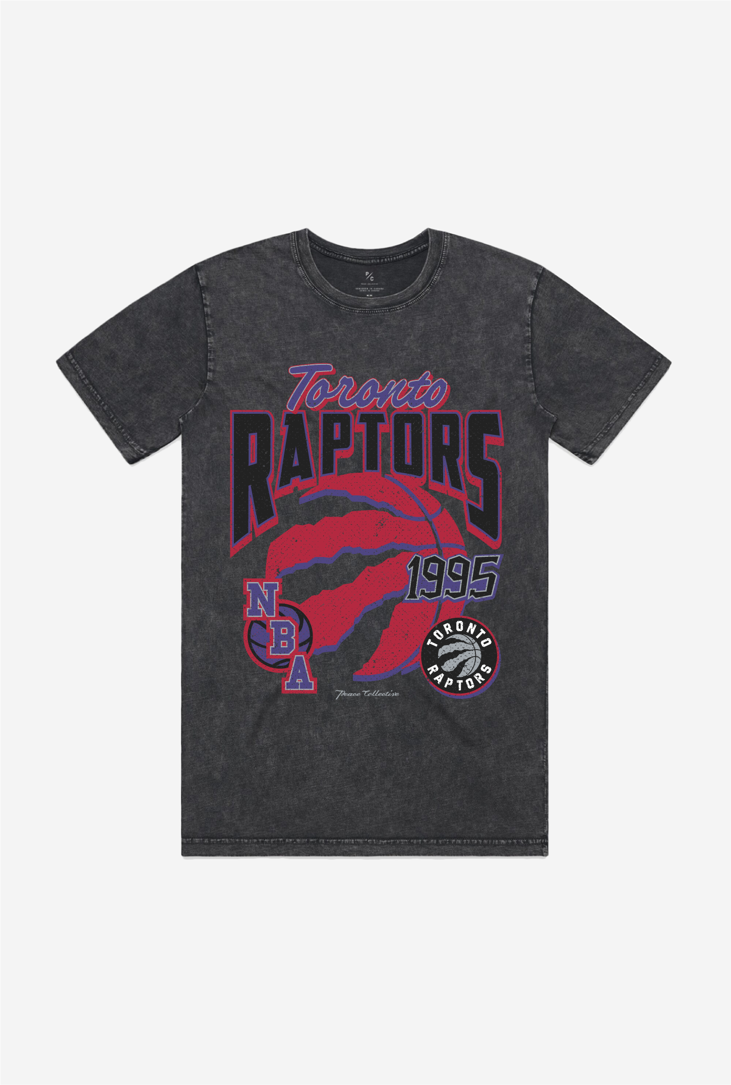 Toronto Raptors Stonewash T-Shirt - Black