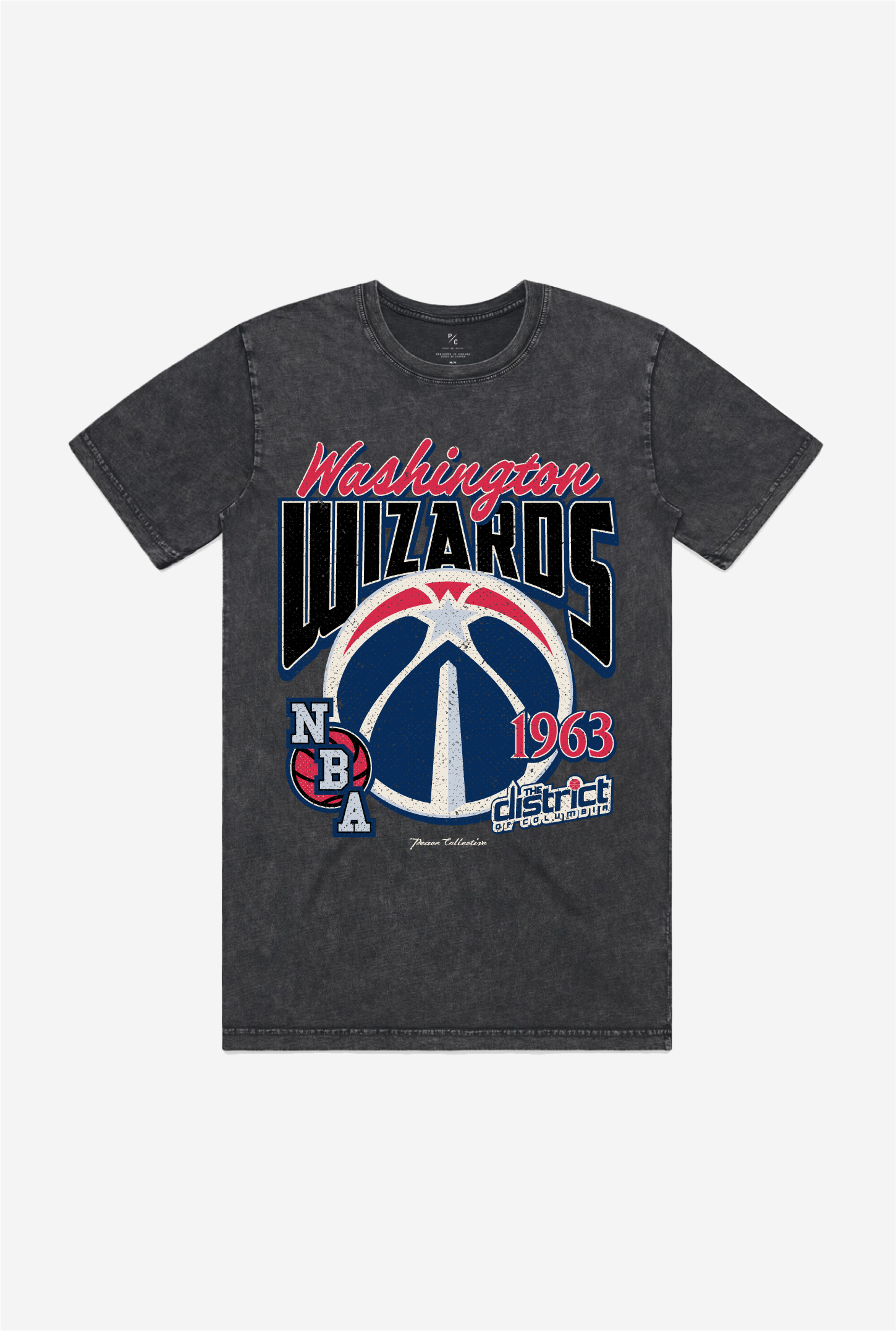 Washington Wizards Stonewash T-Shirt - BlackWashington Wizards Stonewash T-Shirt - Black