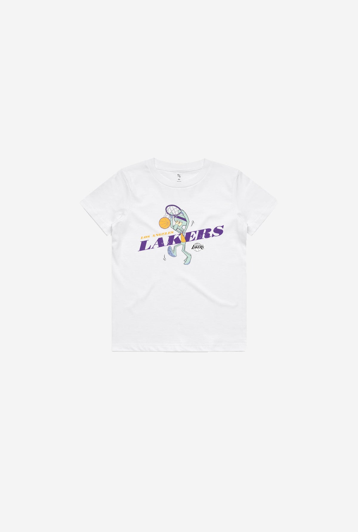 Los Angeles Lakers Squidward Kids T-Shirt - White