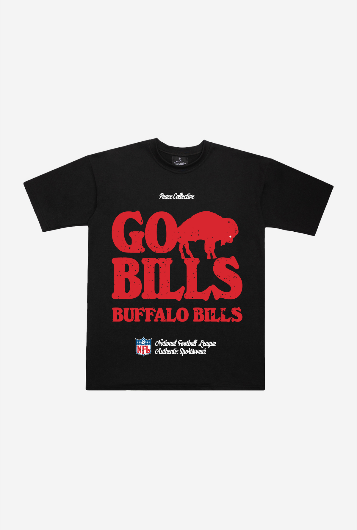 Buffalo Bills Vintage Ad Heavyweight T-Shirt - Black