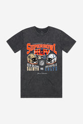 Super Bowl XLIV: New Orleans Saints vs Indianapolis Colts Stonewashed T-Shirt - Black