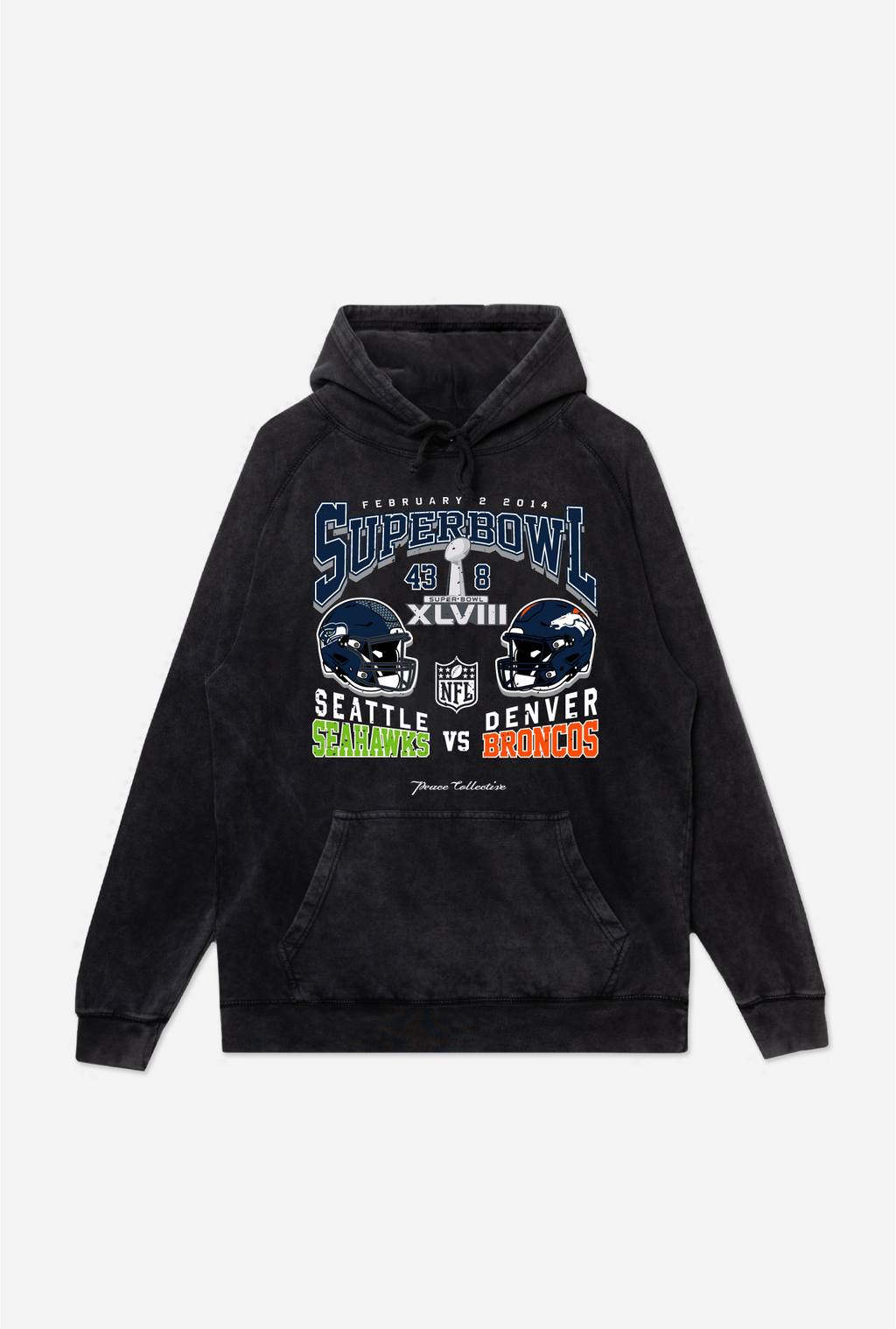 Super Bowl XLVIII Seattle Seahawks vs. Denver Broncos Stonewashed Hoo