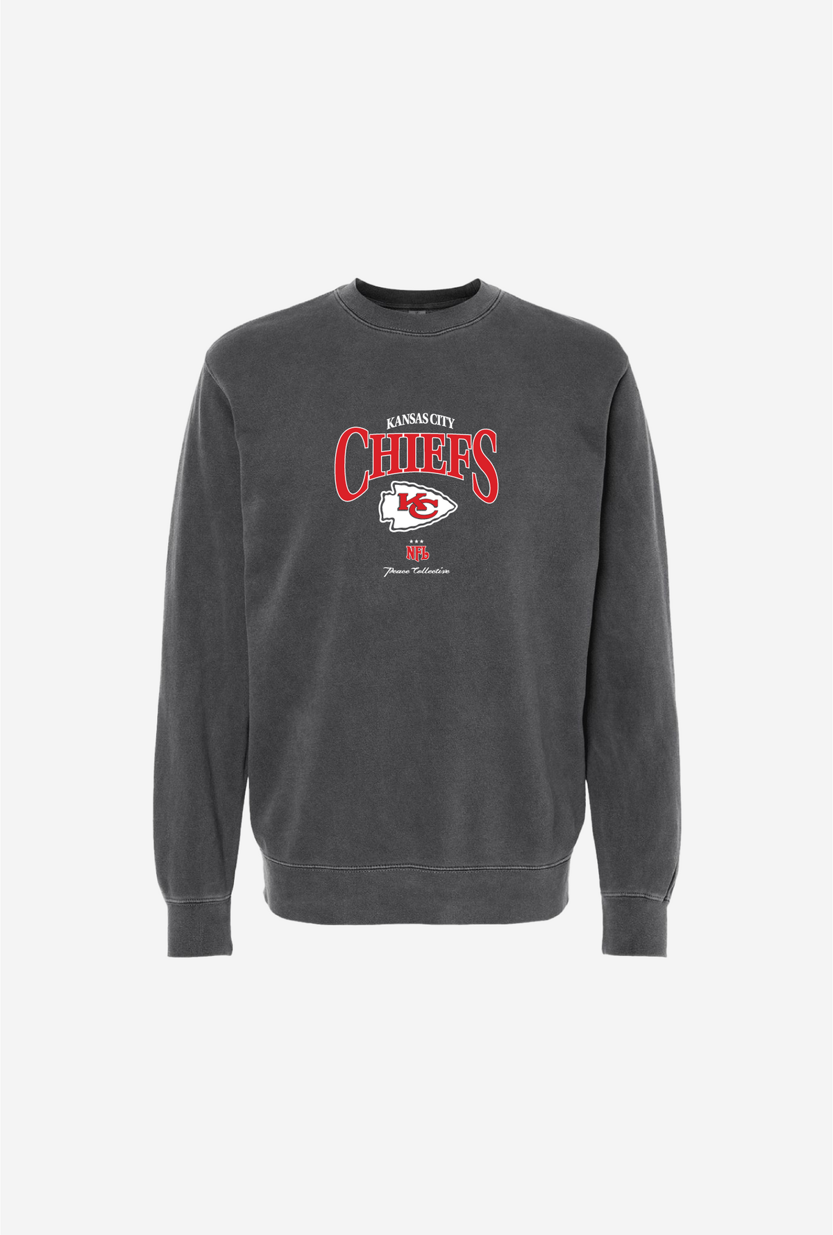 Kansas City Chiefs Vintage Embroidered Crewneck - Black