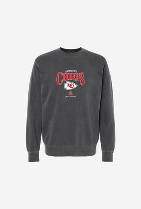 Kansas City Chiefs Vintage Embroidered Crewneck - Black