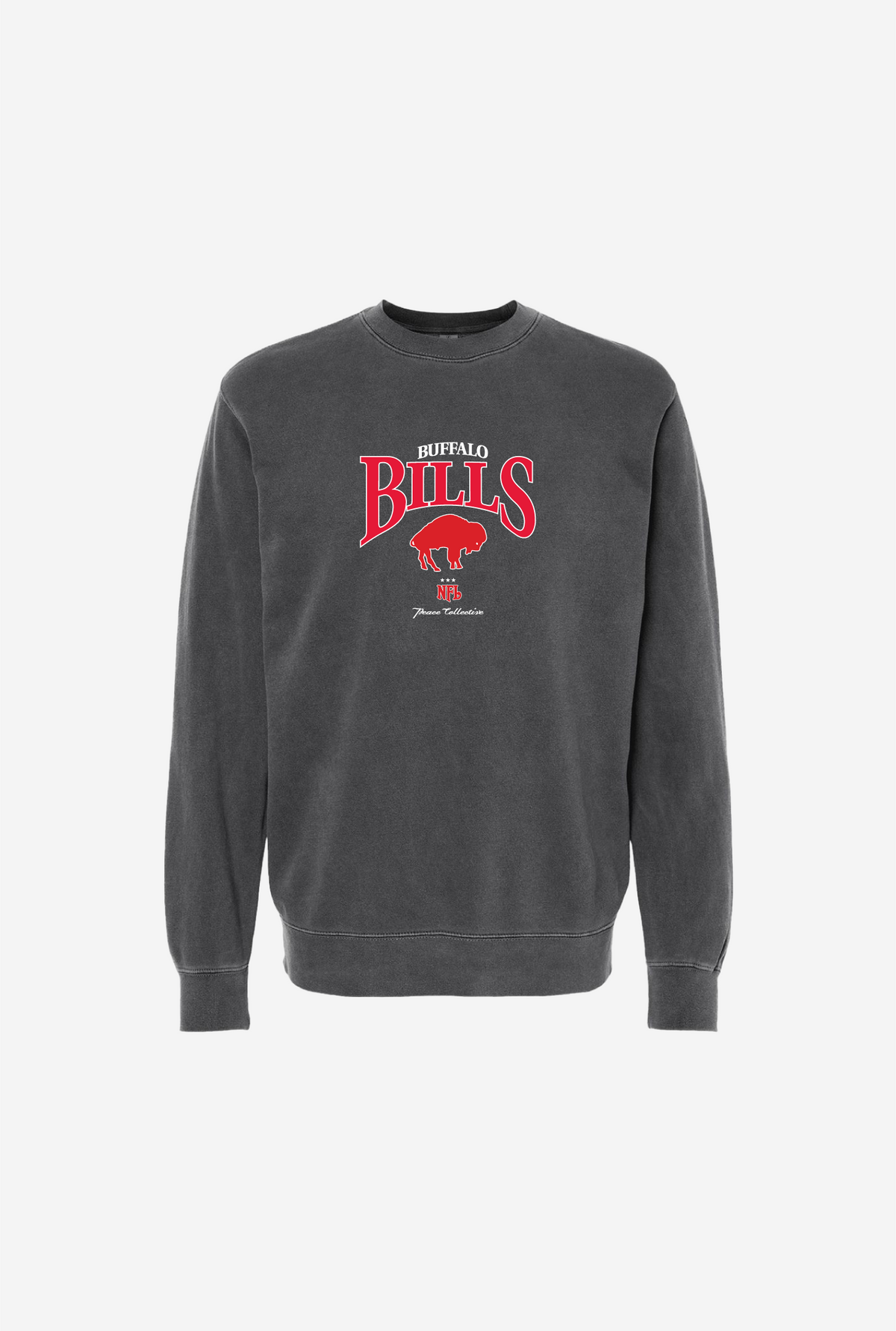 Buffalo Bills Vintage Embroidered Crewneck -  Black