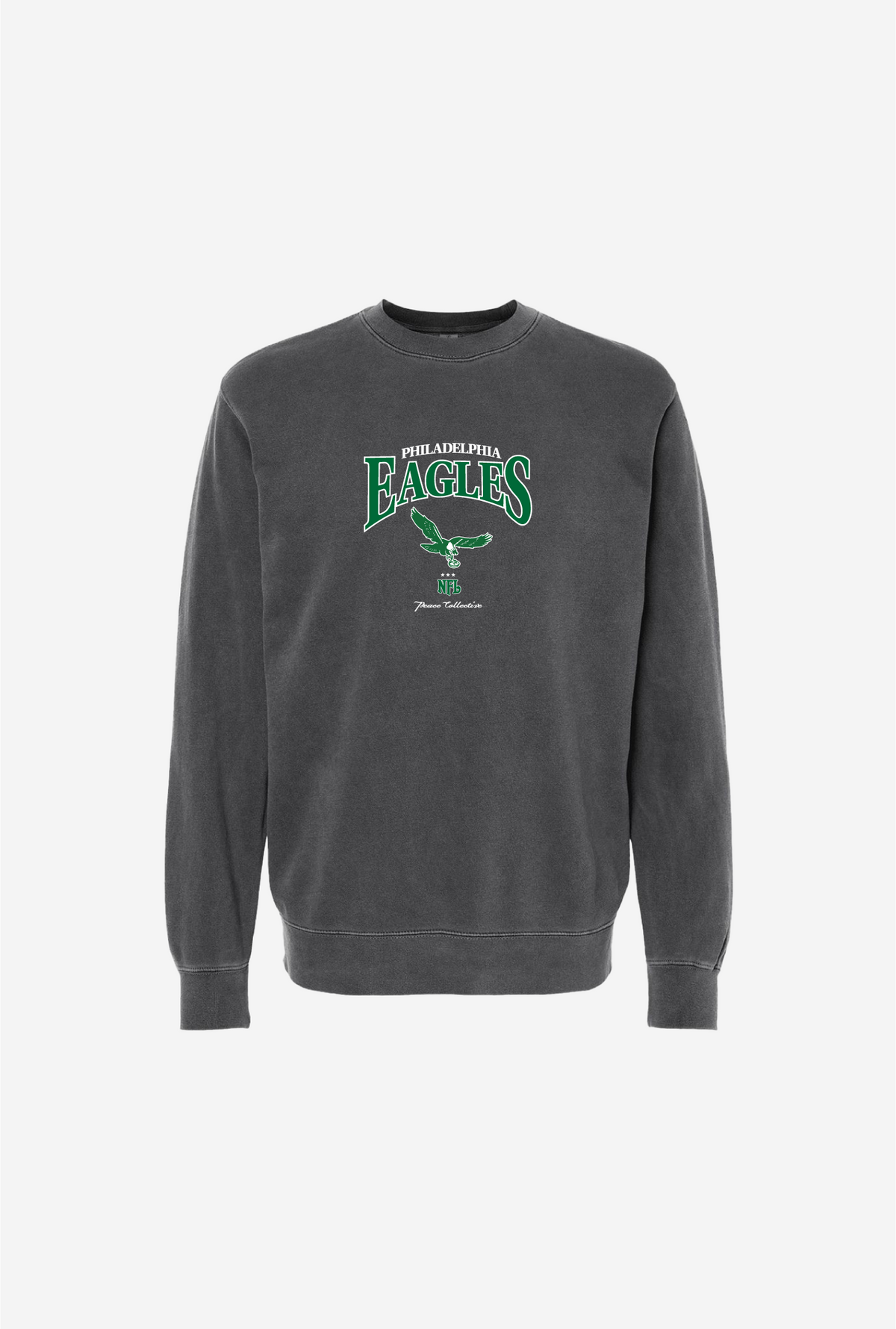 Philadelphia Eagles Vintage Embroidered Crewneck -  Black