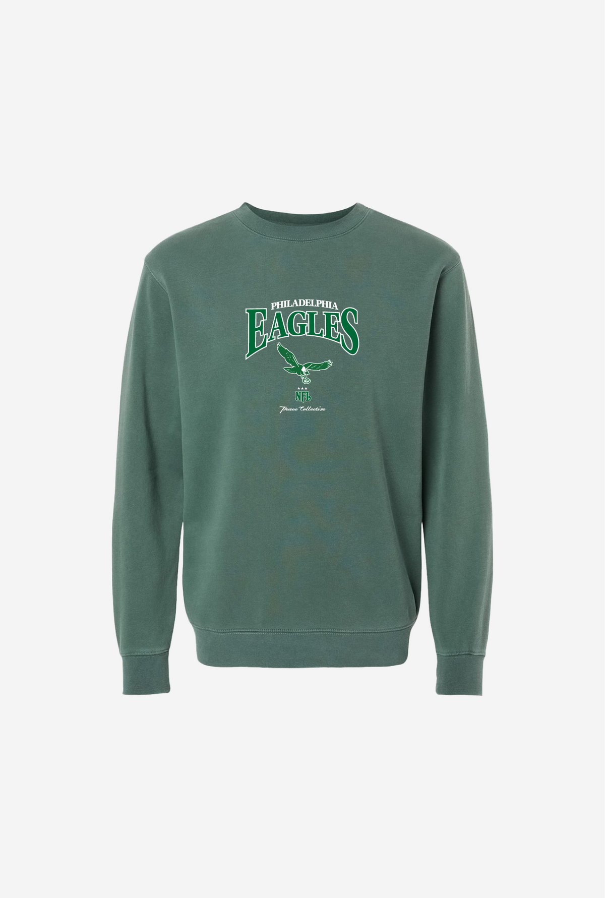 Philadelphia Eagles Vintage Embroidered Crewneck - Sage