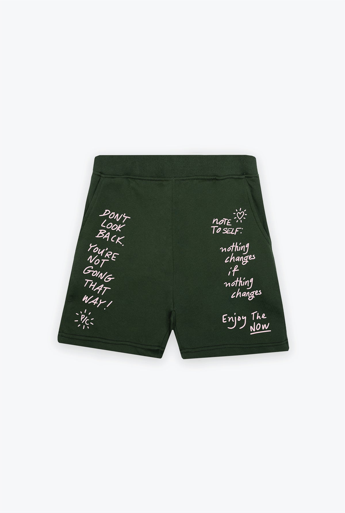 Note to Self Fleece Shorts - Forest Green