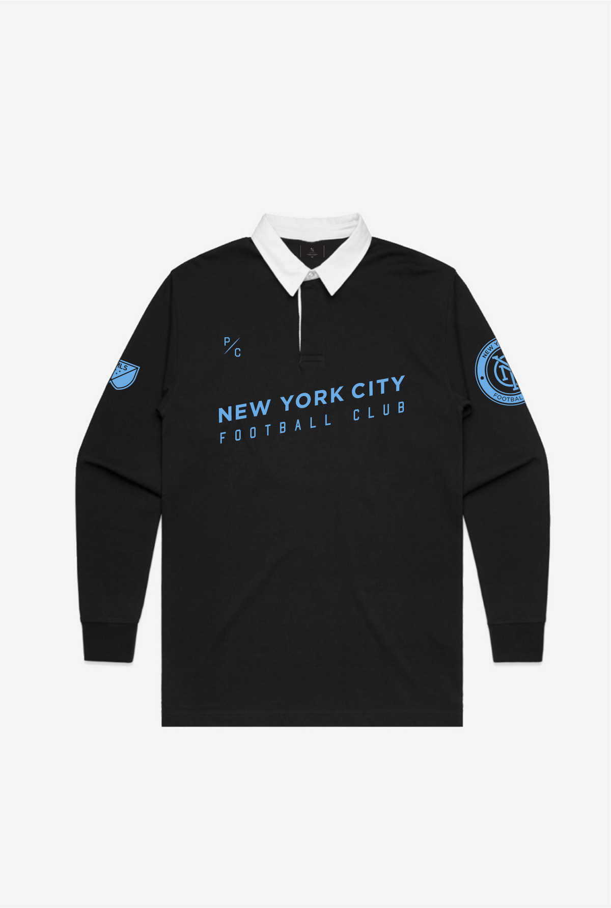 New York City FC Rugby Long Sleeve Polo - Black