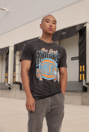 New York Knicks Stonewash T-Shirt - Black
