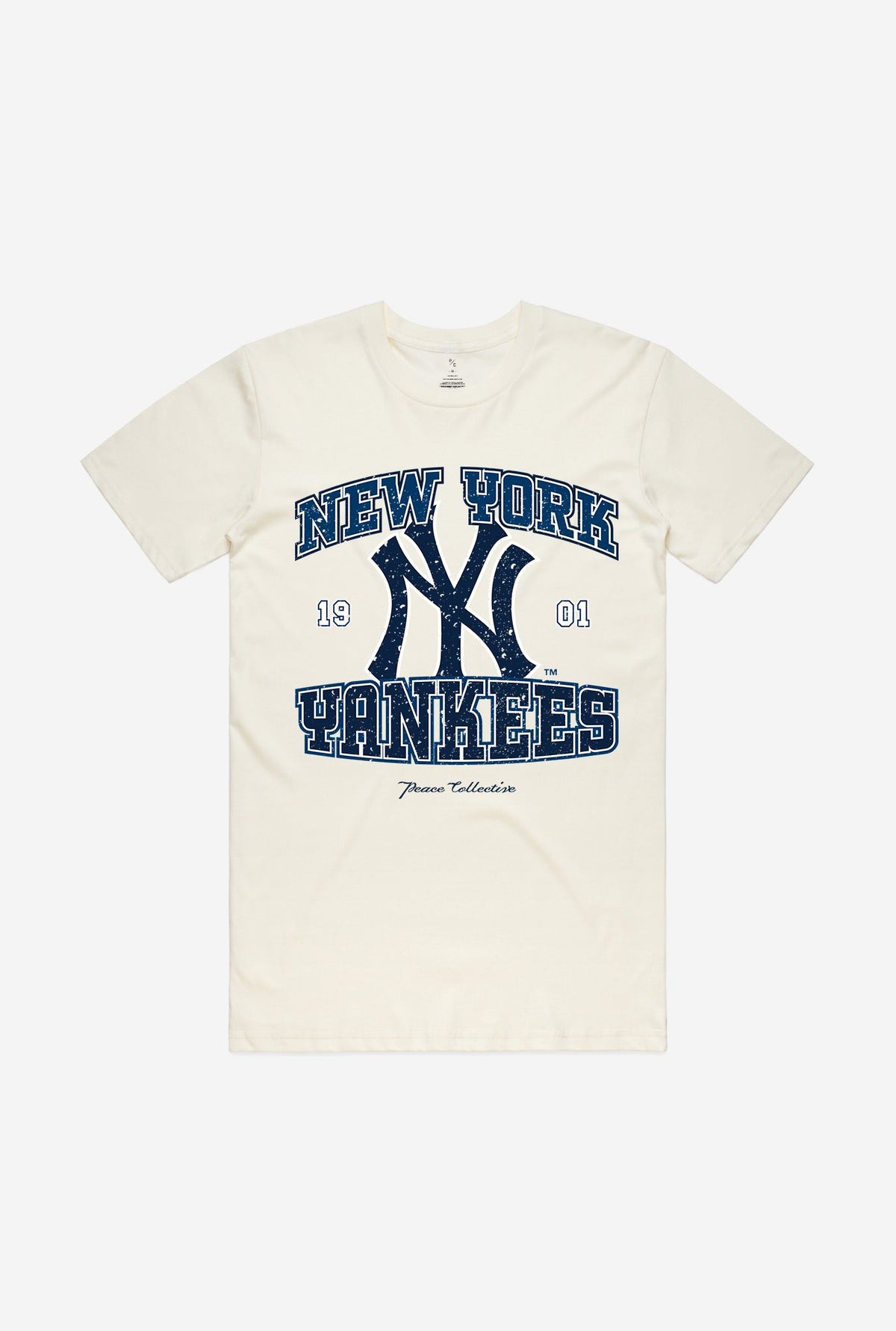 T-shirt délavé vintage des Yankees de New York - Ivoire