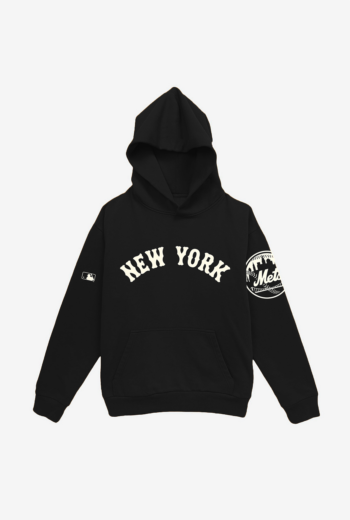 New York Mets Essential Heavyweight Hoodie - Black