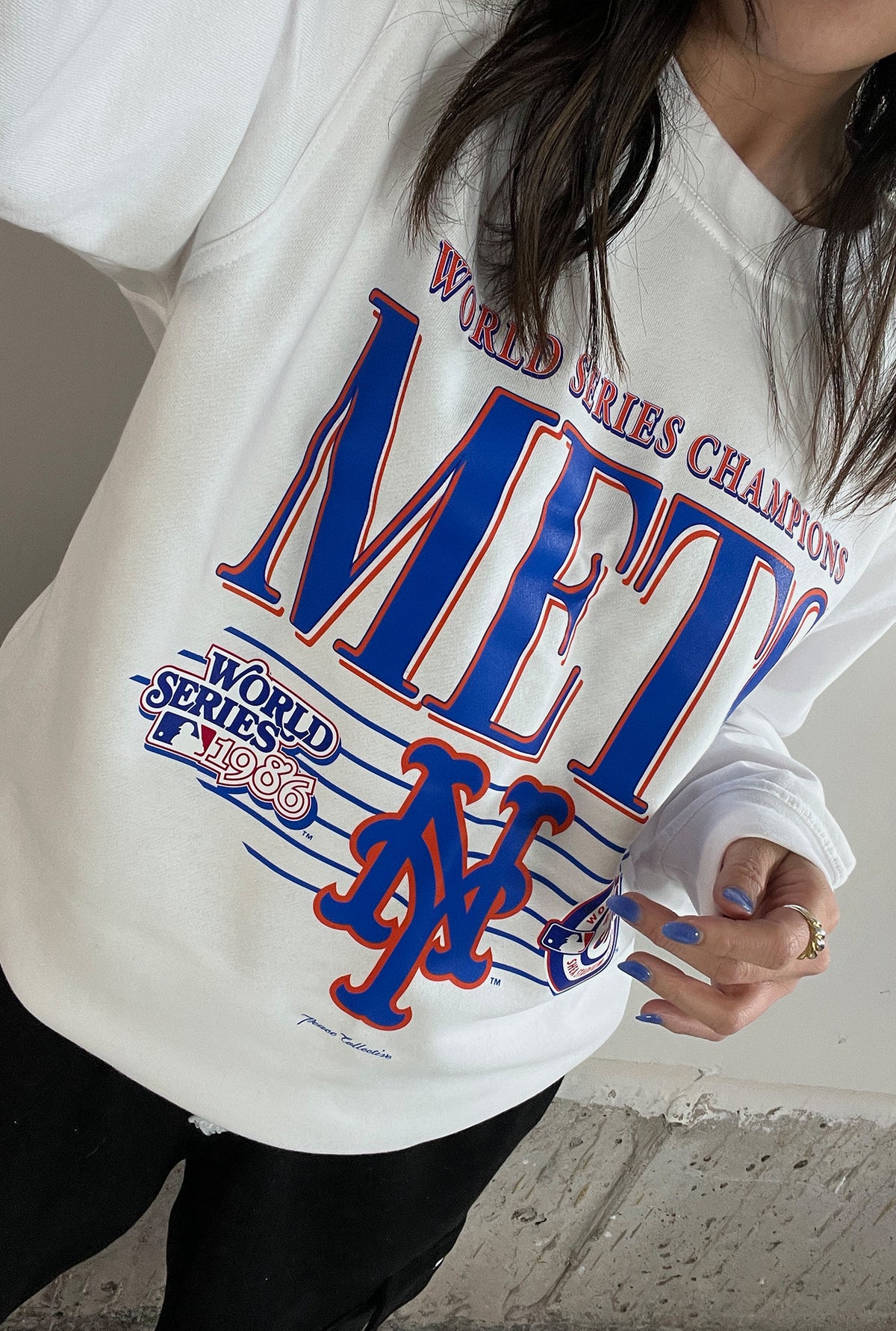 New York Mets Throwback Rundhalsausschnitt - Weiß