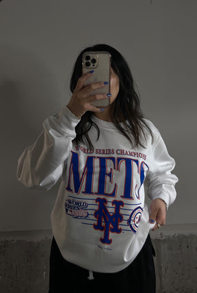 New York Mets Throwback Crewneck - White
