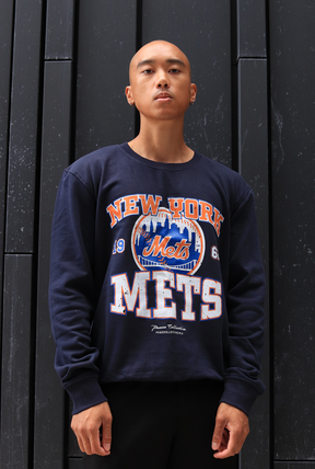 New York Mets Vintage Washed Crewneck - Navy