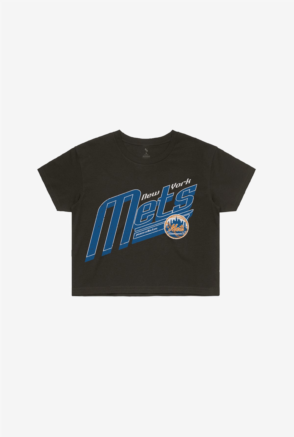 New York Mets Vintage Cropped T-Shirt - Black