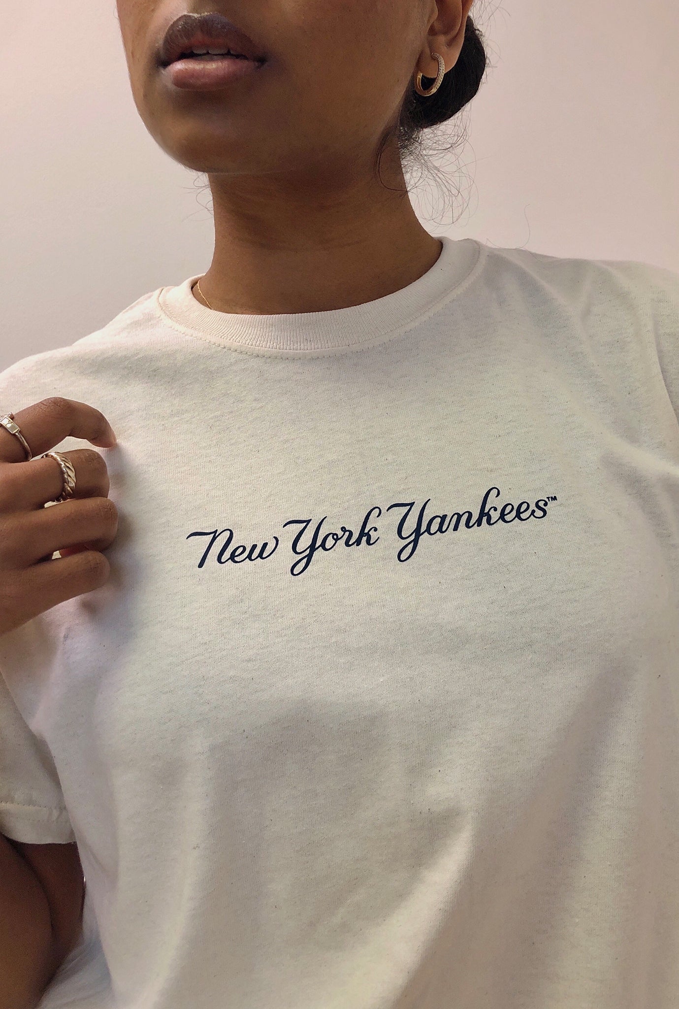New York Yankees Heavyweight T Shirt - Natural